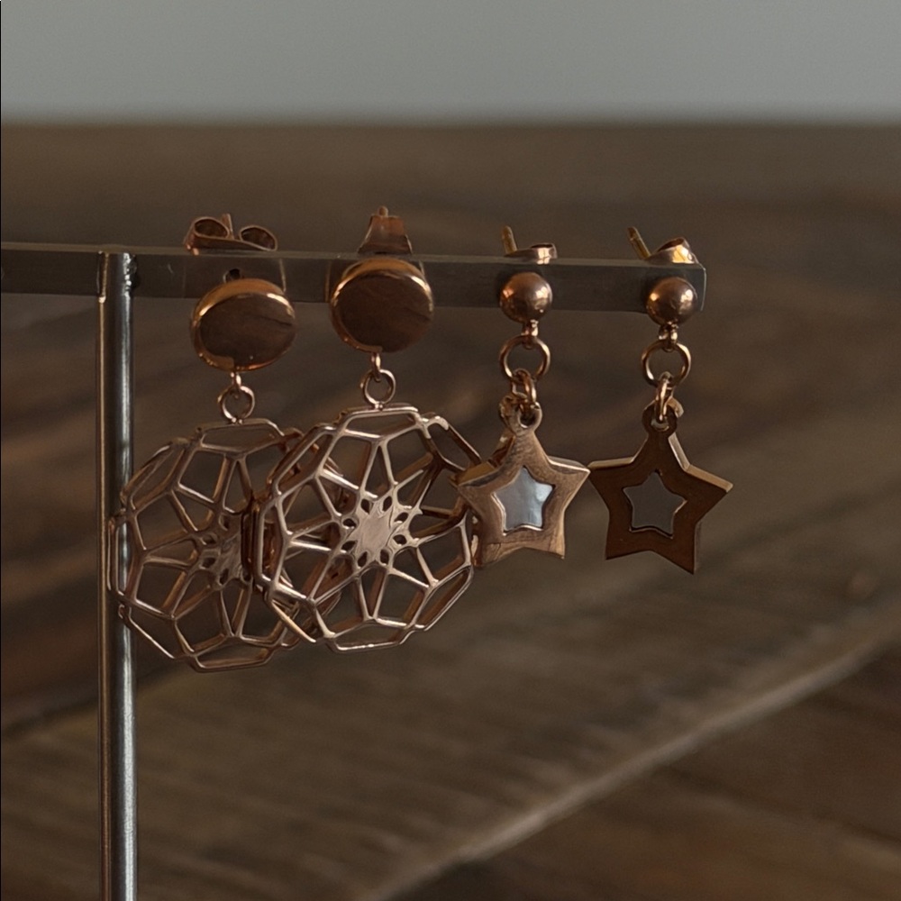 Chic Rose Gold Geometric Earrings